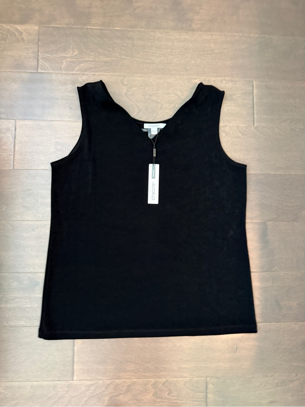 NWT Chico's Black Travelers Reversible Sleeveless V-Neck Knit Tank L Chicos 2
